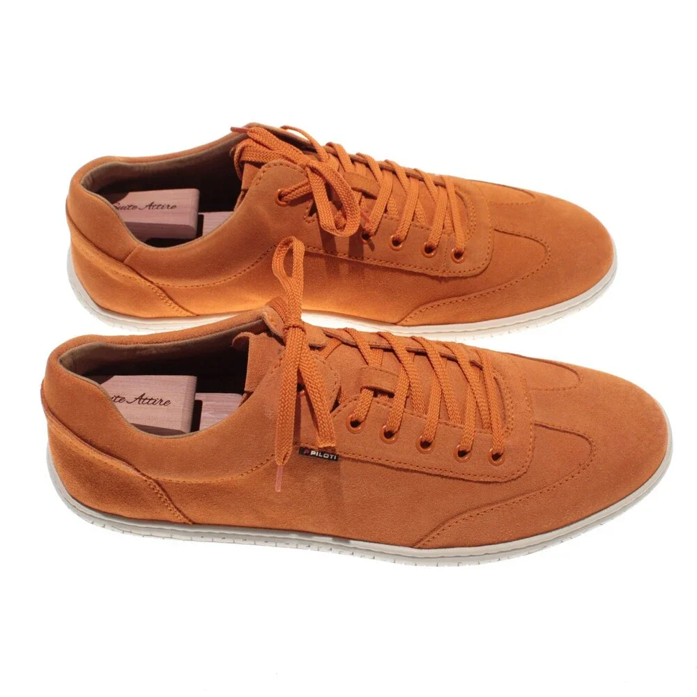 Piloti NWD Shift Lace Up Driving Shoes Size 13 US in Orange Suede